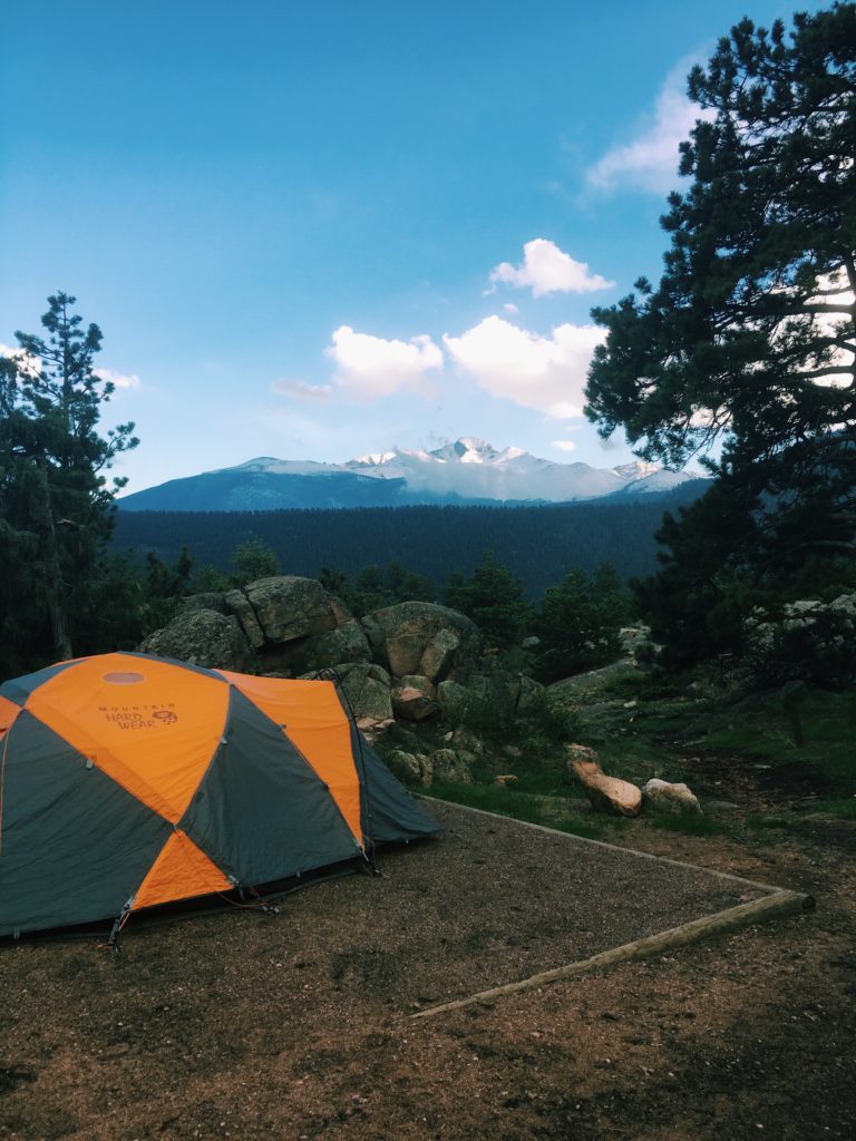 Camping at Rocky Mountain Natl Park.